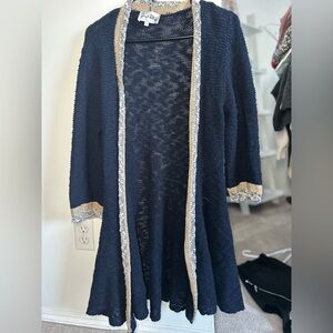 Joseph Ribkoff Navy Cardigan with Silver Accents